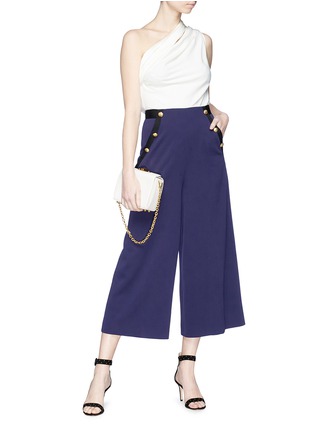 Figure View - Click To Enlarge - LANVIN - Mock button flap wool suiting sailor culottes