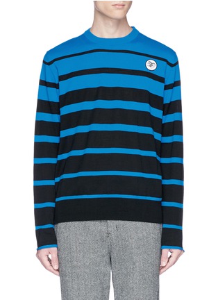 Main View - Click To Enlarge - LANVIN - Dinosaur patch stripe wool sweater