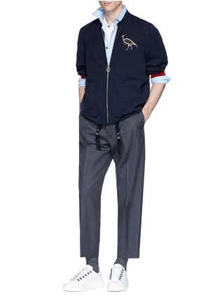 Figure View - Click To Enlarge - LANVIN - Dinosaur embroidered polo shirt