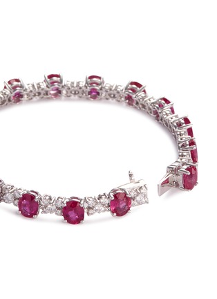 Detail View - Click To Enlarge - LC COLLECTION JEWELLERY - Diamond ruby 18k white gold bracelet
