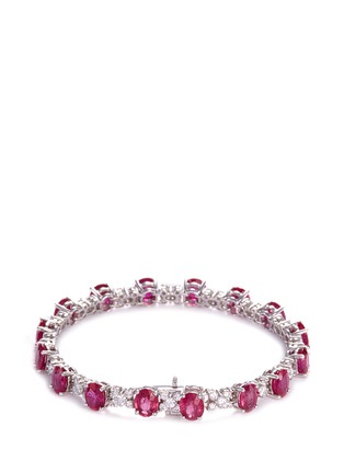 Figure View - Click To Enlarge - LC COLLECTION JEWELLERY - Diamond ruby 18k white gold bracelet