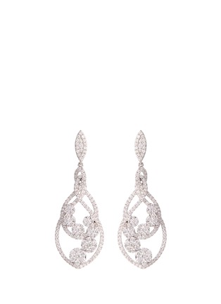 Main View - Click To Enlarge - LC COLLECTION JEWELLERY - Diamond 18k white gold geometric cutout drop earrings