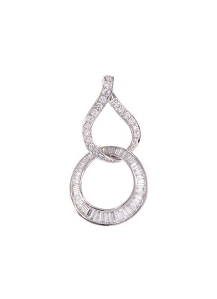 Main View - Click To Enlarge - LC COLLECTION JEWELLERY - Diamond 18k white gold interlocking hoop pendant