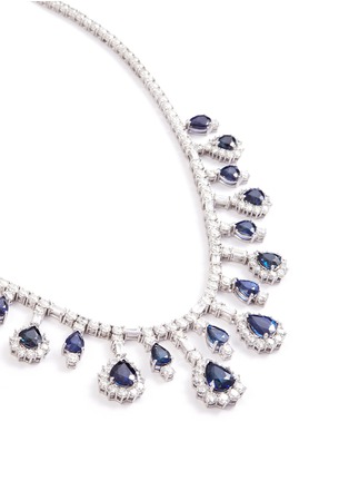Detail View - Click To Enlarge - LC COLLECTION JEWELLERY - Diamond sapphire platinum and silver necklace