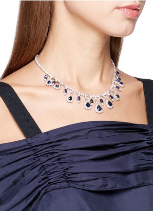 Figure View - Click To Enlarge - LC COLLECTION JEWELLERY - Diamond sapphire platinum and silver necklace