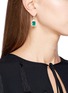 Front View - Click To Enlarge - LC COLLECTION JEWELLERY - Diamond emerald 18k white gold drop earrings