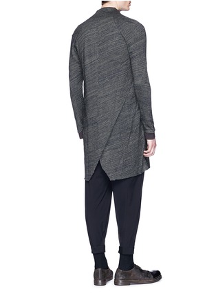 Back View - Click To Enlarge - DEVOA - Split hem linen-cotton long cardigan
