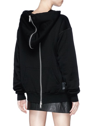 Back View - Click To Enlarge - BEN TAVERNITI UNRAVEL PROJECT  - Zip back oversized hoodie