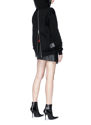 Figure View - Click To Enlarge - BEN TAVERNITI UNRAVEL PROJECT  - Zip back oversized hoodie