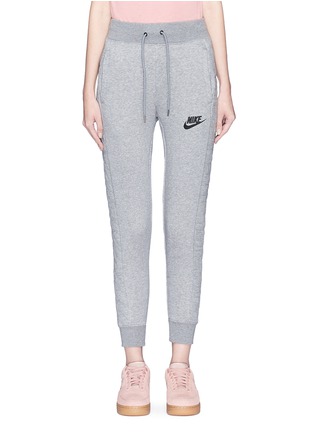 Main View - Click To Enlarge - NIKE - Quilted outseam slim fit sweatpants