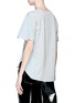 Back View - Click To Enlarge - MINKI - Staggered cuff stripe poplin panel T-shirt