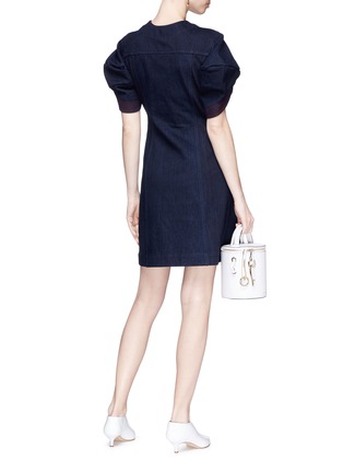 Figure View - Click To Enlarge - MINKI - Puff sleeve denim mini dress