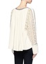 Back View - Click To Enlarge - CHLOÉ - Guipure lace sleeve silk-linen top