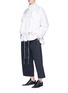 Figure View - Click To Enlarge - FENG CHEN WANG - Cropped twill jogging pants