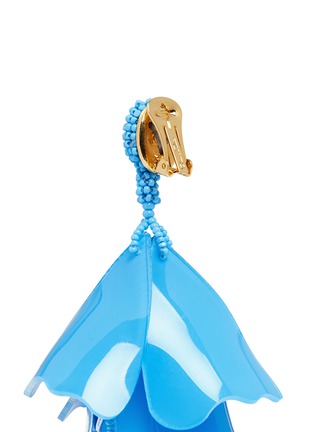 Detail View - Click To Enlarge - OSCAR DE LA RENTA - 'Impatiens' large petal drop clip earrings