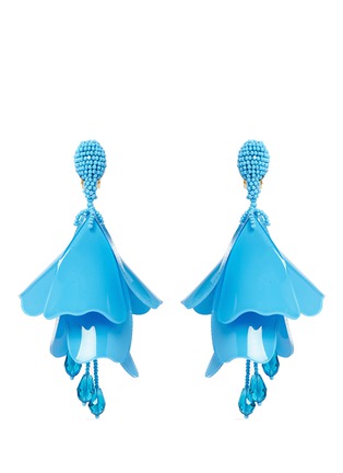 Main View - Click To Enlarge - OSCAR DE LA RENTA - 'Impatiens' large petal drop clip earrings