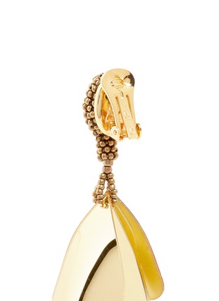 Detail View - Click To Enlarge - OSCAR DE LA RENTA - 'Impatiens' mini metallic petal beaded drop clip earrings