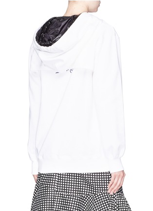 Back View - Click To Enlarge - 72951 - 'Love' print detachable hoodie overlay sleeveless sweatshirt
