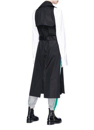 Back View - Click To Enlarge - 72951 - Safety pin belted sleeveless twill trench coat