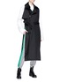 Figure View - Click To Enlarge - 72951 - Safety pin belted sleeveless twill trench coat