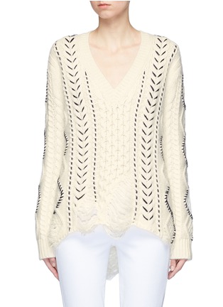 Main View - Click To Enlarge - GABRIELA HEARST - 'Dorian' stitched distressed sweater