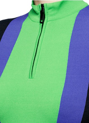 Detail View - Click To Enlarge - EMILIO PUCCI - Contrast stripe zip front sweater