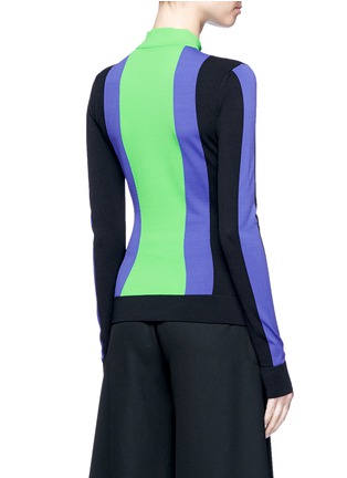 Back View - Click To Enlarge - EMILIO PUCCI - Contrast stripe zip front sweater