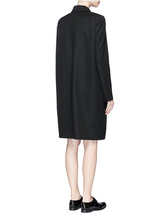 Back View - Click To Enlarge - LANVIN - Tuck pleat waist cape back wool coat