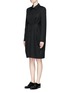 Front View - Click To Enlarge - LANVIN - Tuck pleat waist cape back wool coat