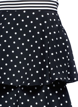 Detail View - Click To Enlarge - STELLA MCCARTNEY - 'India' tiered polka dot stripe silk skirt