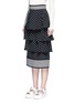 Front View - Click To Enlarge - STELLA MCCARTNEY - 'India' tiered polka dot stripe silk skirt