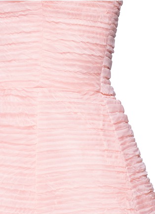 Detail View - Click To Enlarge - OSCAR DE LA RENTA - Pleated silk organza strapless dress