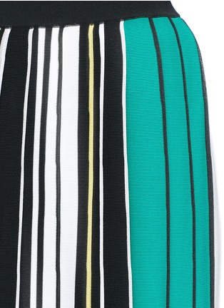 Detail View - Click To Enlarge - MRZ - Contrast stripe plissé pleat knit skirt