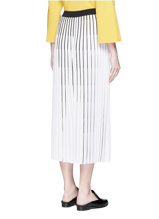Back View - Click To Enlarge - MRZ - Contrast stripe plissé pleat knit skirt