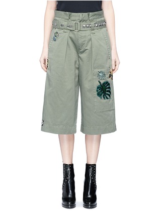 Main View - Click To Enlarge - MARC JACOBS - Sequin embroidered patch belted cargo shorts