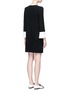 Back View - Click To Enlarge - VICTORIA, VICTORIA BECKHAM - Pleated cuff wool shift dress