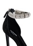  - CALVIN KLEIN COLLECTION - 'Camille' glass crystal strap suede sandals