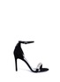 Main View - Click To Enlarge - CALVIN KLEIN COLLECTION - 'Camille' glass crystal strap suede sandals