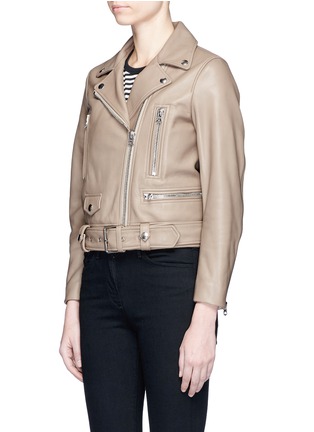 Front View - Click To Enlarge - ACNE STUDIOS - 'Mock' biker jacket in lambskin leather