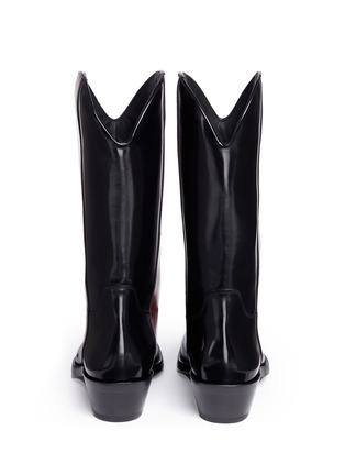 Back View - Click To Enlarge - CALVIN KLEIN FRAGRANCES - 'Western Ellie' stripe leather mid calf boots