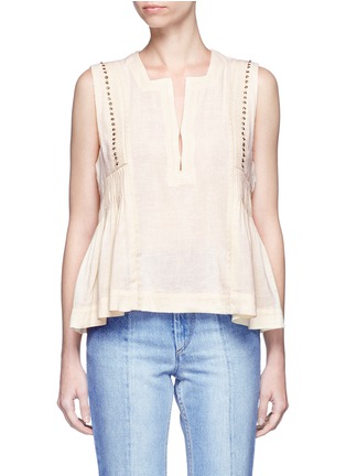 Main View - Click To Enlarge - ISABEL MARANT ÉTOILE - 'Adonis' stud pintuck pleat sleeveless top