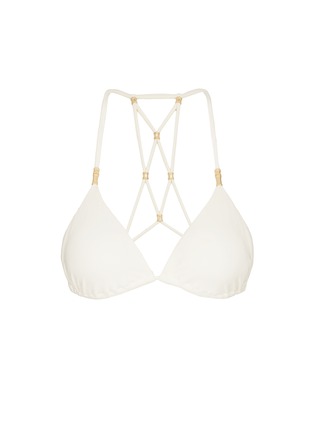 Main View - Click To Enlarge - VIX - 'Lucy' 24k brushed gold bead triangle bikini top