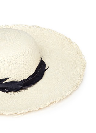 Detail View - Click To Enlarge - SENSI STUDIO - 'Lady Majorca' feather panama straw hat