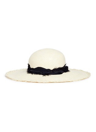 Figure View - Click To Enlarge - SENSI STUDIO - 'Lady Majorca' feather panama straw hat