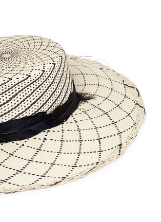 Detail View - Click To Enlarge - SENSI STUDIO - Feather panama straw hat