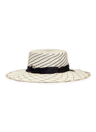 Figure View - Click To Enlarge - SENSI STUDIO - Feather panama straw hat