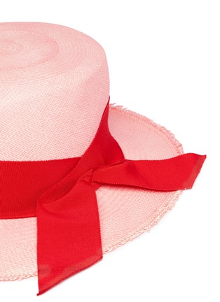 Detail View - Click To Enlarge - SENSI STUDIO - Ribbon panama straw hat
