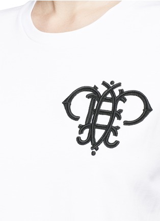 Detail View - Click To Enlarge - EMILIO PUCCI - Logo embroidered cotton T-shirt