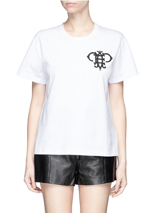 Main View - Click To Enlarge - EMILIO PUCCI - Logo embroidered cotton T-shirt