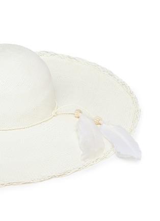 Detail View - Click To Enlarge - SENSI STUDIO - 'Lady Ibiza' Braided rope feather panama straw hat